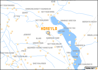 map of Ḩomeylā