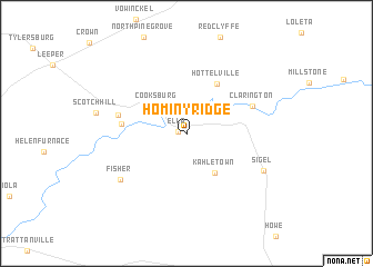 map of Hominy Ridge