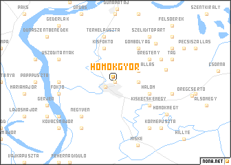 map of Homokgyőr