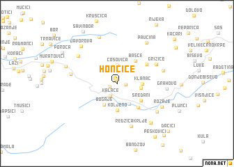 map of Honciće