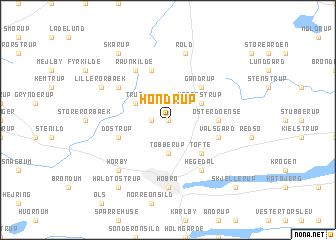 map of Høndrup