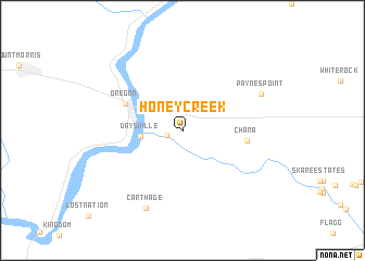 map of Honey Creek