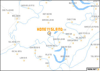 map of Honey Island