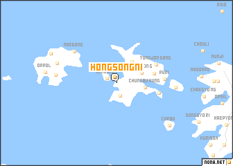 map of Hongsŏng-ni