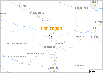 map of Ḩonīfaqān
