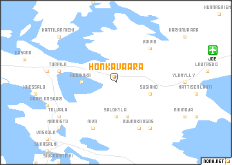 map of Honkavaara