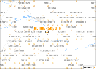 map of Honnersreuth