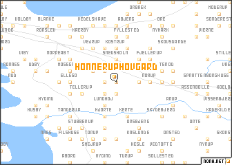 map of Hønnerup Hovgård