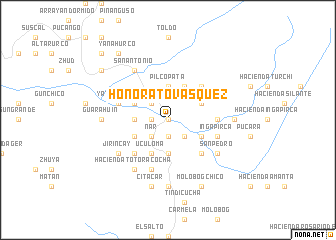 map of Honorato Vásquez