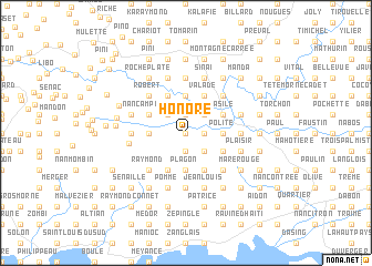 map of Honoré