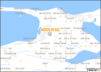 map of Hønsinge
