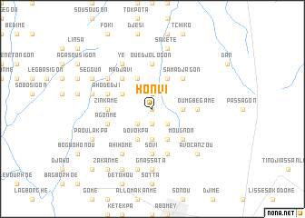 map of Honvi