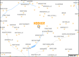 map of Hooker