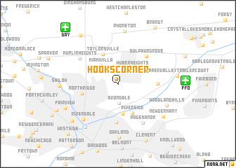 map of Hooks Corner