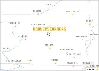 map of Hoovers Corners