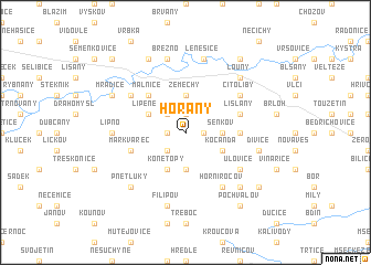 map of Hořany