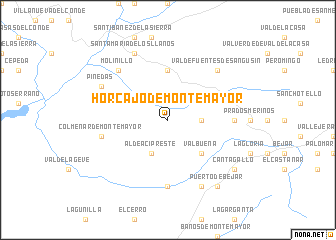 map of Horcajo de Montemayor