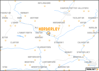 map of Horderley