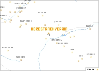 map of Horestāneh-ye Pāʼīn