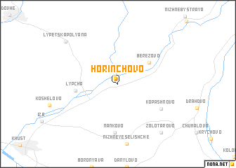 map of Horinchovo