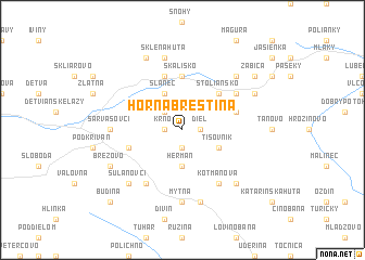 map of Horná Brestina