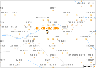 map of Horná Bzová