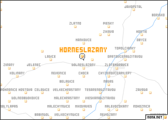 map of Horné Slʼažany