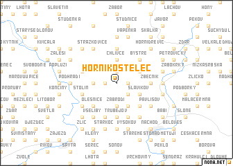 map of Horní Kostelec