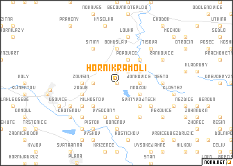 map of Horní Kramolí