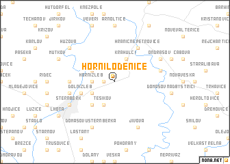 map of Horní Loděnice