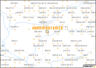 map of Horní Moštěnice