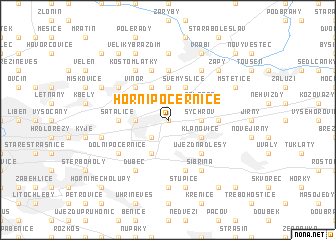 map of Horní Počernice