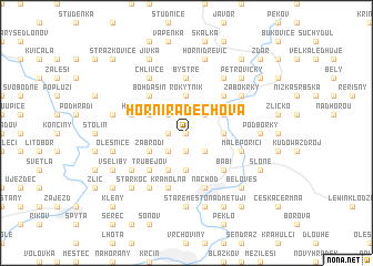 map of Horní Radechová