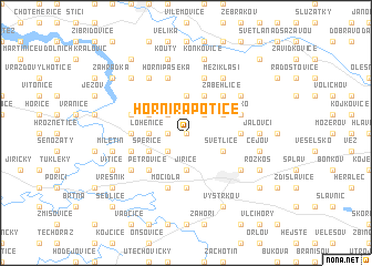 map of Horní Rápotice