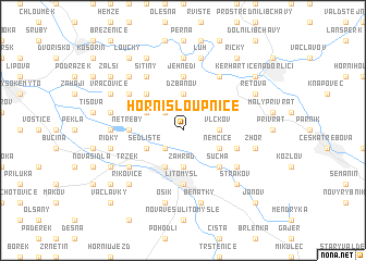 map of Horní Sloupnice