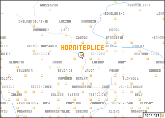 map of Horní Teplice