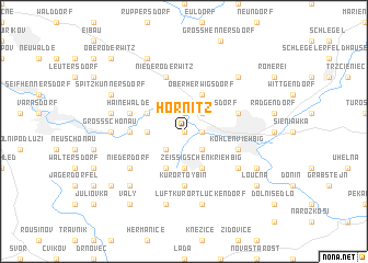 map of Hörnitz