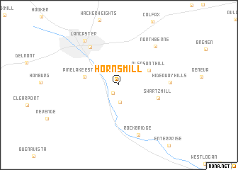 map of Horns Mill