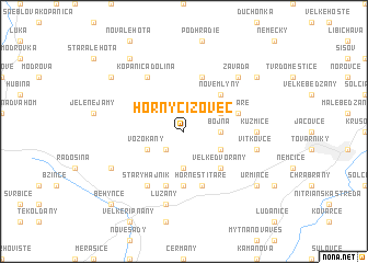 map of Horný Čížovec