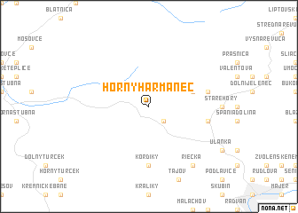 map of Horný Harmanec