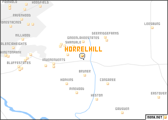 map of Horrel Hill