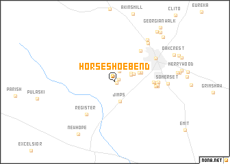 map of Horseshoe Bend