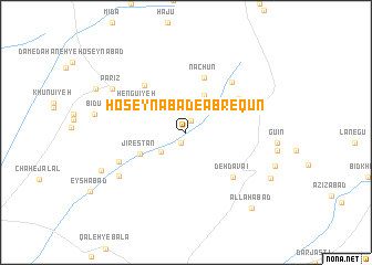 map of Ḩoseynābād-e Abreqūn