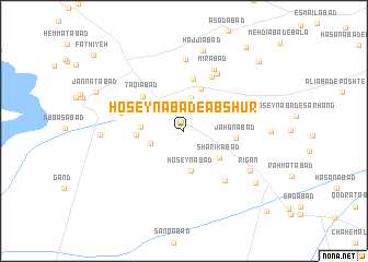 map of Ḩoseynābād-e Ābshūr