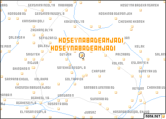 map of Ḩoseynābād-e Amjadī