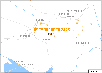 map of Ḩoseynābād-e Arjās