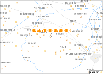 map of Ḩoseynābād-e Bahār