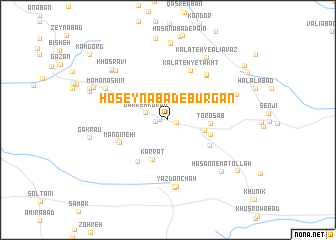 map of Ḩoseynābād-e Būrgān