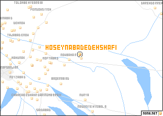 map of Ḩoseynābād-e Deh Shafī‘