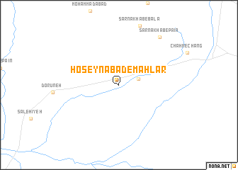 map of Ḩoseynābād-e Mahlār